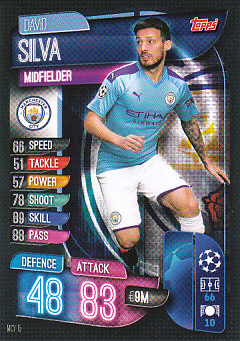 David Silva Manchester City 2019/20 Topps Match Attax CL #MCY15